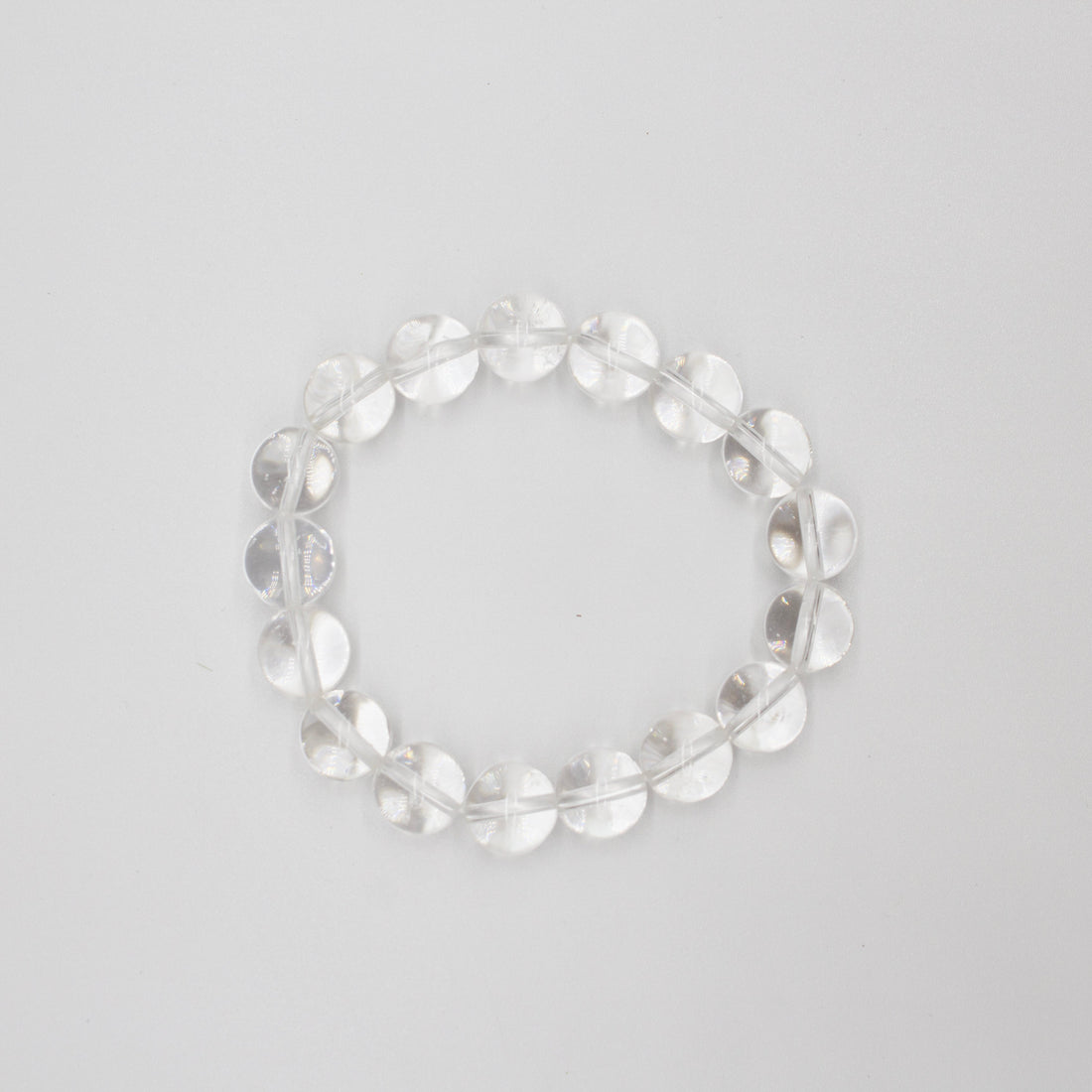 White crystal transparent single loop bracelet