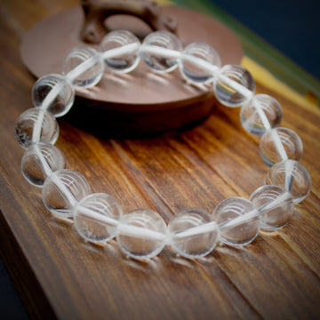 White crystal transparent single loop bracelet