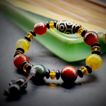 Fortune Guardian Tibetan Dzi Agate Bracelet