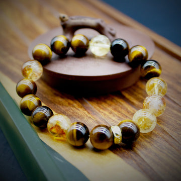 Citrine and Tiger's Eye Strength Bracelet