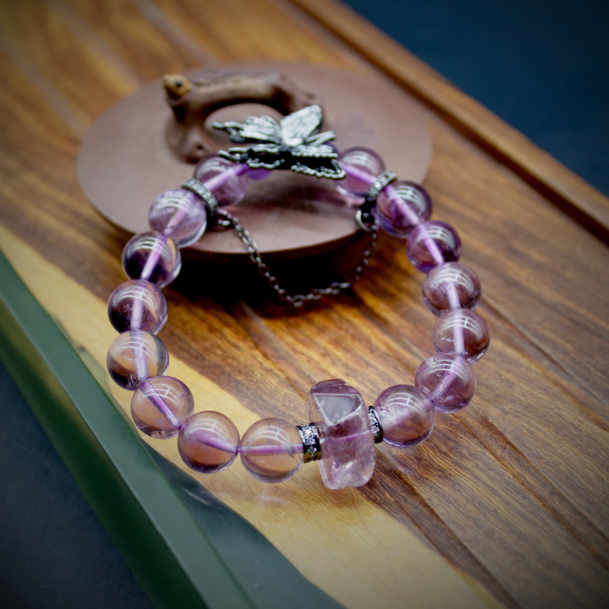 Himalayan Amethyst Butterfly Bracelet