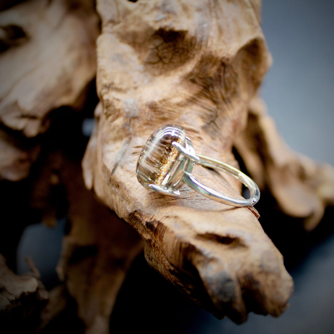 Natural Colorful Phantom Quartz Ring