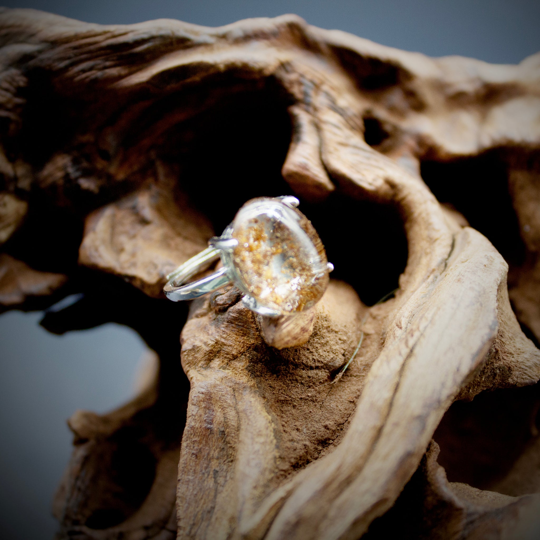 Natural Colorful Phantom Quartz Ring