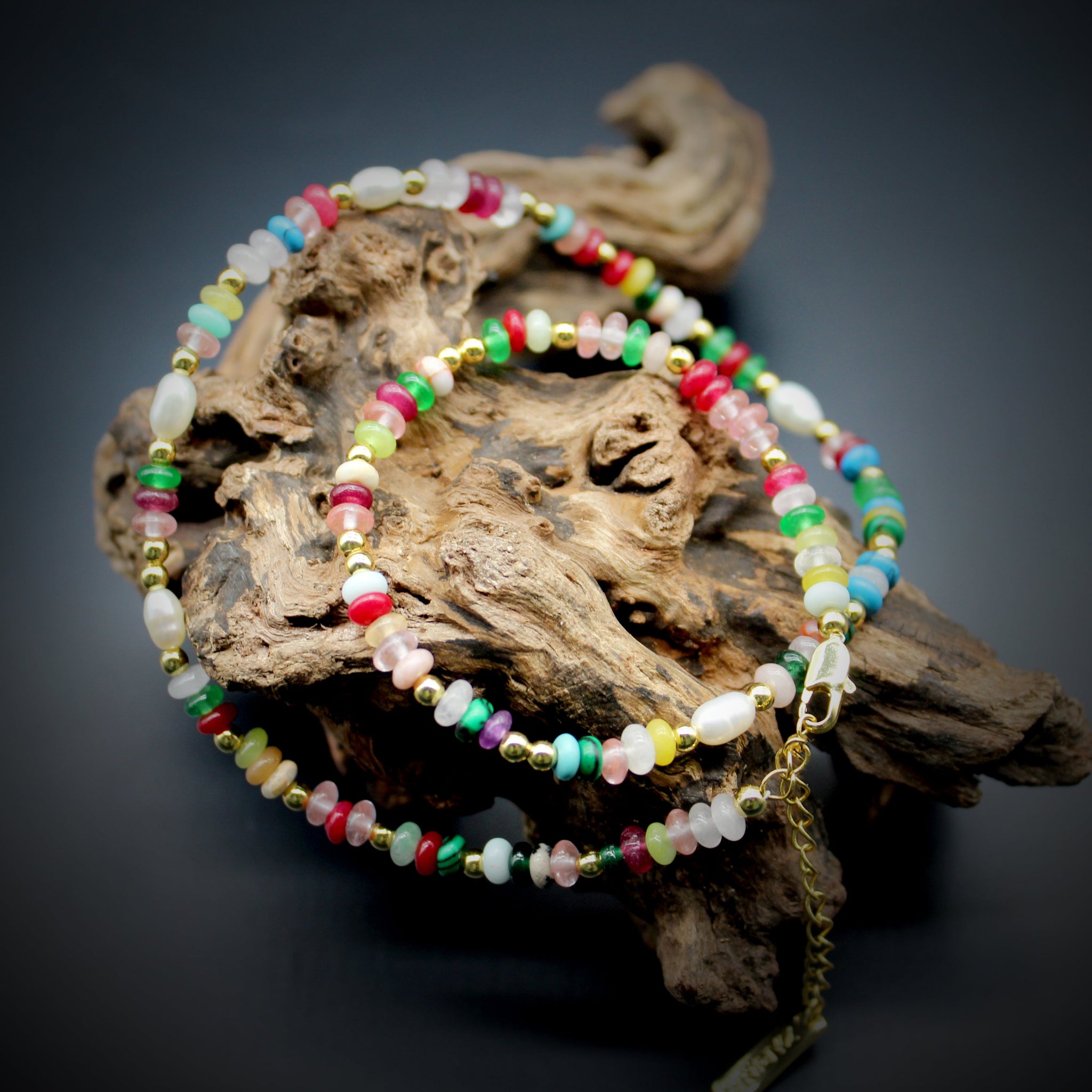 Himalayan Joy Gemstone and Pearl Necklace