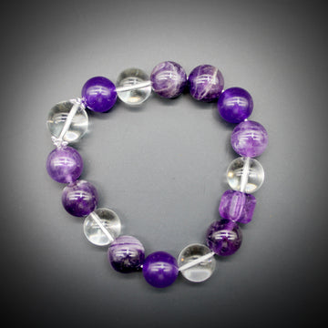 Nine Purple Fire Natural Amethyst Bracelet