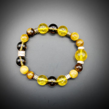 Natural Stone Fortune Tiger Eye Stone Yellow Crystal Bracelet