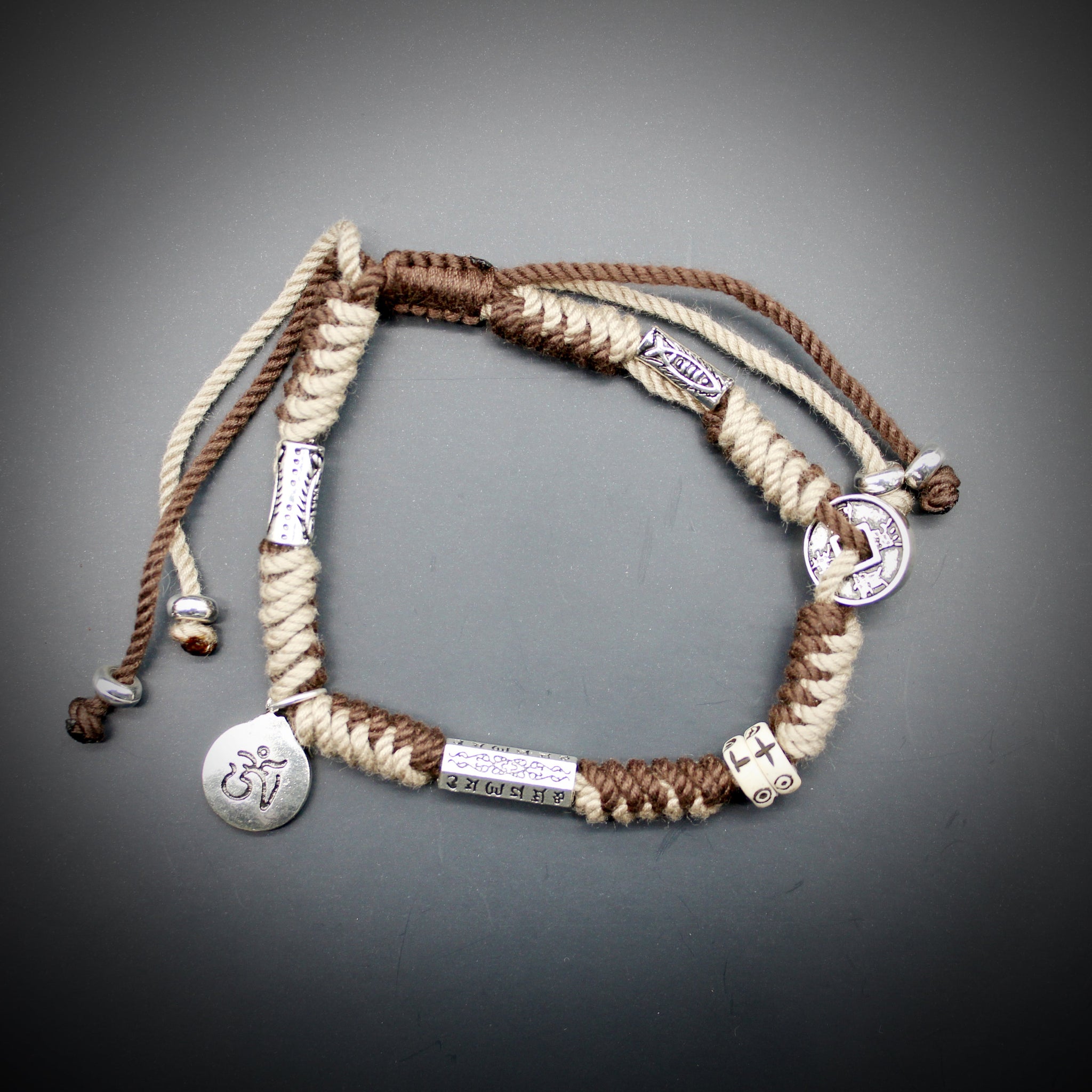 Duo Bao Six Character Mantra Five Emperors Money Tibetan Braided Rope Bracelet